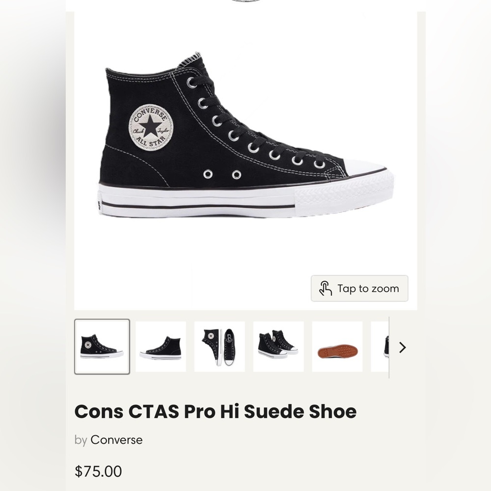 Black converse suede material size 6 women’s 4 men